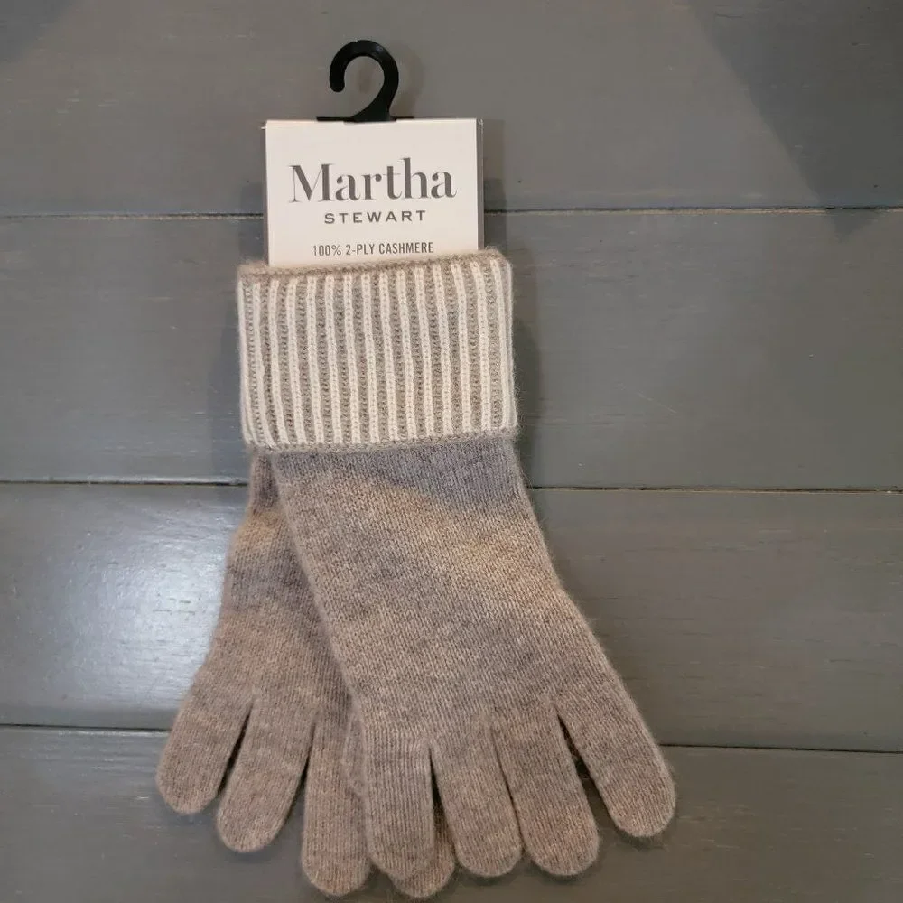 NWT Martha STEWART 100% 2 -PLY CASHMERE WOMEN'S WINTER GLOVES OS